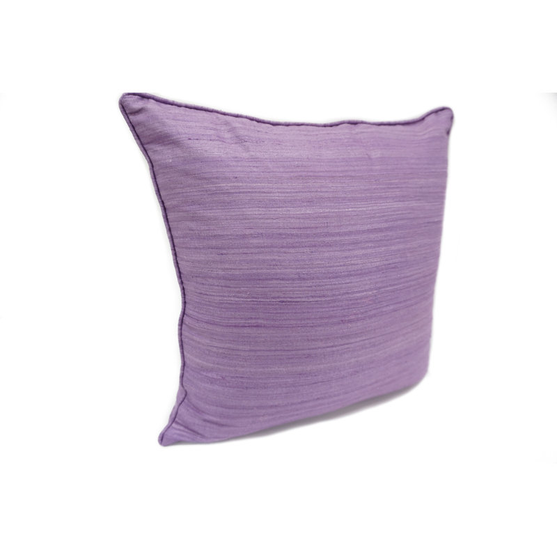 Coussin en soie brute 18 po, Mauve clair