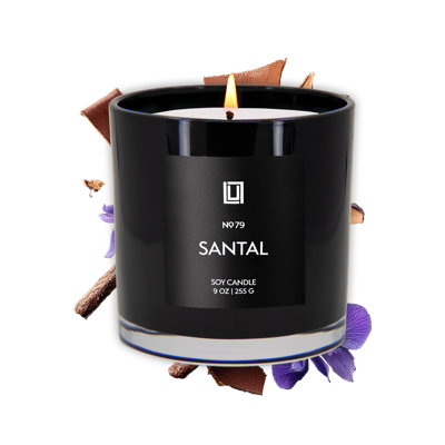 | Santal | Luxury Scented Soy Jar Candle | Hand Poured in The USA | Highly Scented & Long Lasting (9 Oz.)