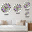 Bouquet de chrysanthèmes et de marguerites mauves - Horloge murale traditionnelle-60327662