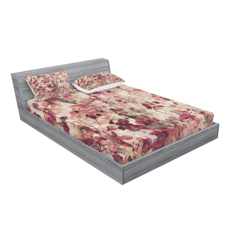 Microfiber Floral Sheet Set, Queen Sheet Set with Fitted Sheet
