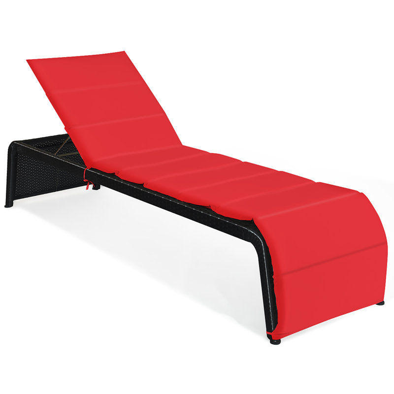 Wallingford Outdoor Chaise Lounge , Cushion Included, Red