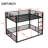 Metal Floor Bunk Bed,queen Over Queen Bunk Bed With Safety Guardrail And Ladder, Heavy Duty Bunk Beds Queen Over Queen Size For Teens And Adults, Black-685538498