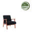 Fauteuil d'appoint recouvert de tissu avec pieds en bois de hêtre Gilene-295522744