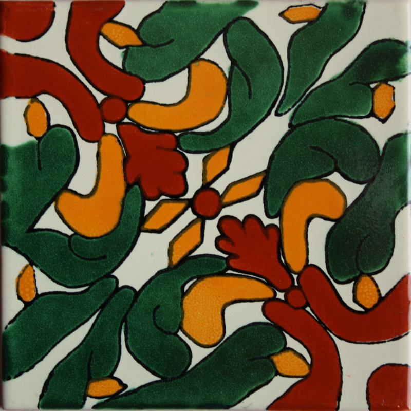 4.2" x 4.2" 9pcs TalaMex Curea Talavera Mexican Tile