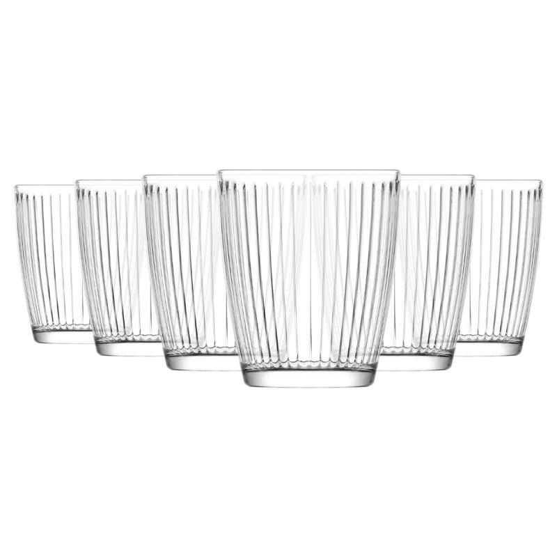 LAV Hestia Glass Tumblers - Pack of 6, 6, 340ml