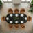 9-Piece Oval Dining Table Set For 8 With Upholstered Chairs, 79" Modern Dining Room Set-969234257
