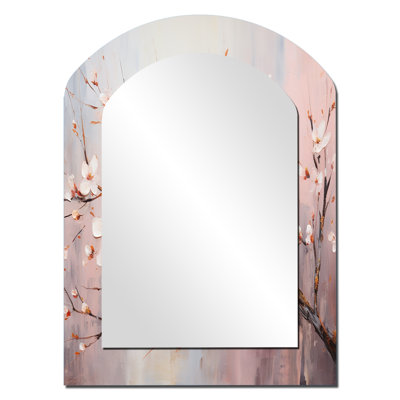 Miroir mural rose et blanc