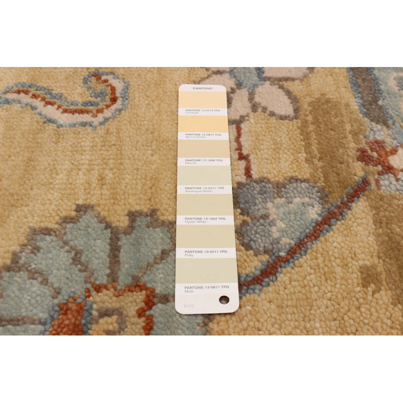 Tapis kaki en laine noué à la main 8 pi 1 po x 9 pi 11 po