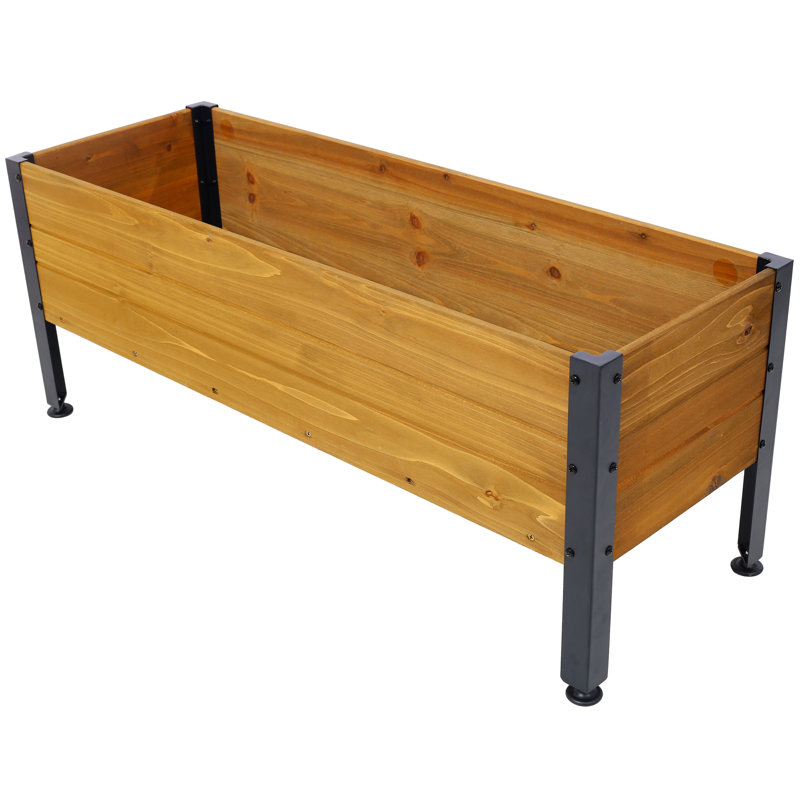 Lit surélevé rectangulaire en bois pour jardin