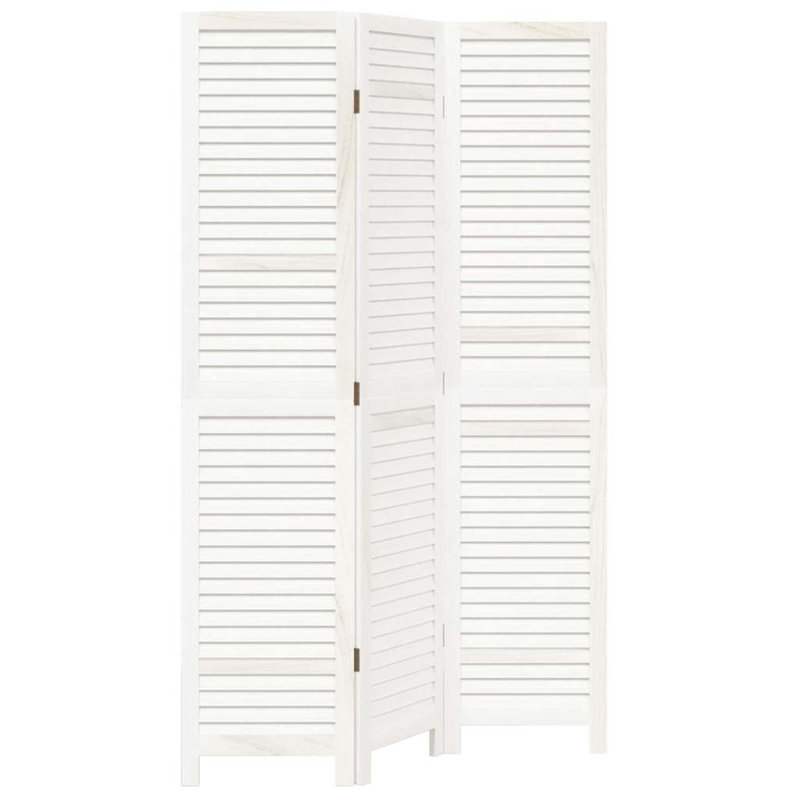 Room Divider Solid Wood Paulownia, 70.9" H x 43.3" W x 0.63" D, White