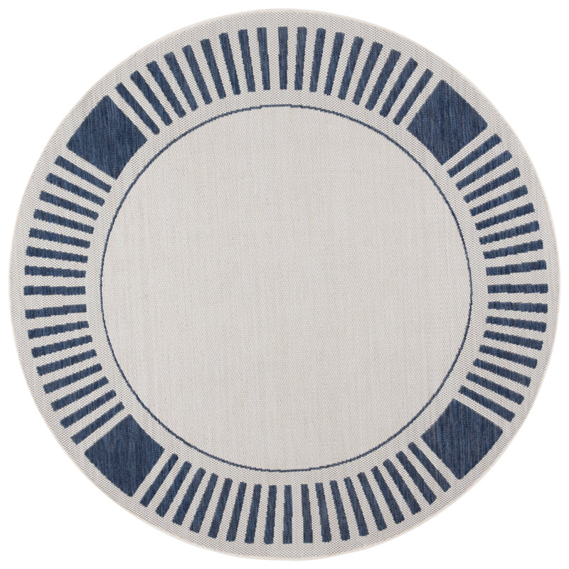 Zulina Performance Performance Striped Rug, Round 6'7"