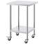 Table de travail en acier inoxydable 61 x 61 x 97 cm, capacité de charge de 318 kg, 4 roues, 3 hauteurs réglables, table de préparation alimentaire robuste pour cuisines professionnelles et restaurants, argent