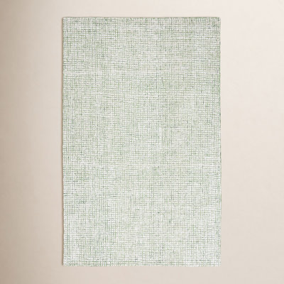 Rowe Ivory Green Hand-Tufted Abstract Rug