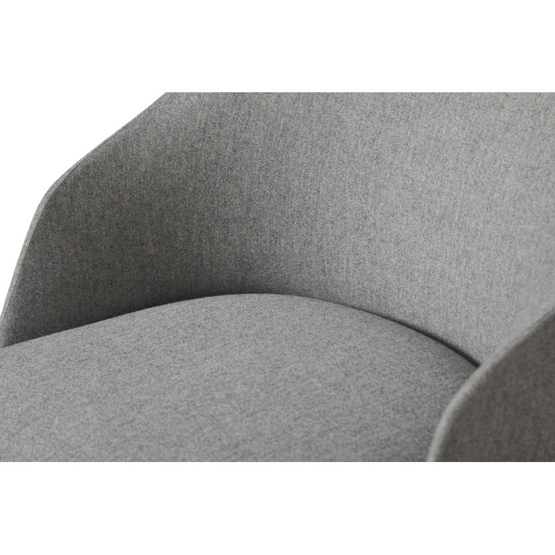 Bund Upholstered Accent Chair, Natural Oak, Melange Nap 111
