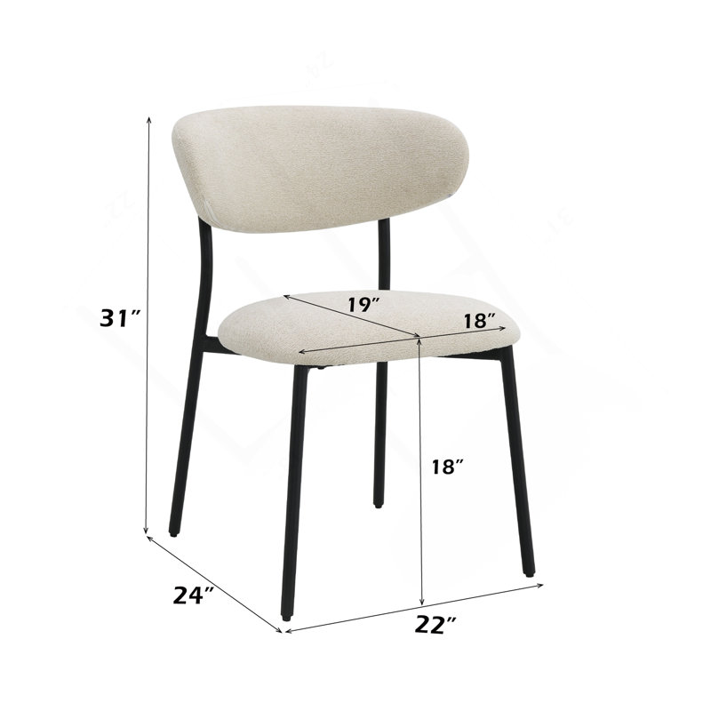 Ensemble de 2 chaises d'appoint Jirina Chenille