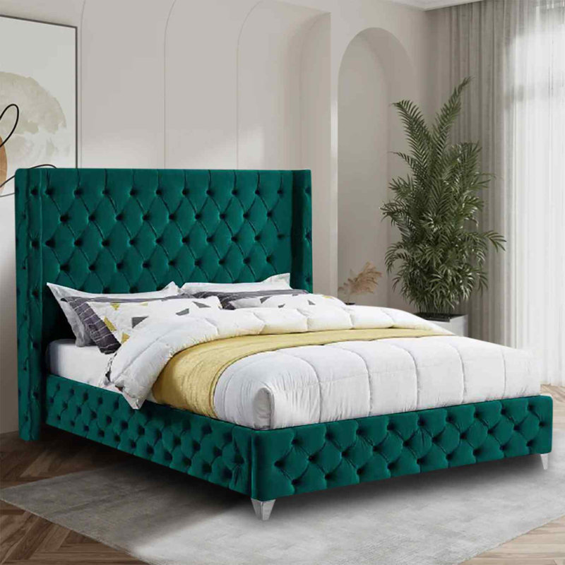 Upholstered Bed, Single (3'), Green
