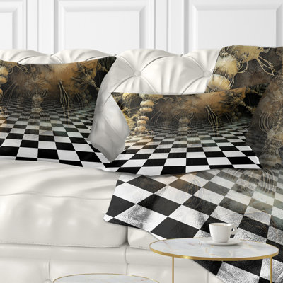 Gros plan sur une composition géométrique - Coussin décoratif à imprimé abstrait