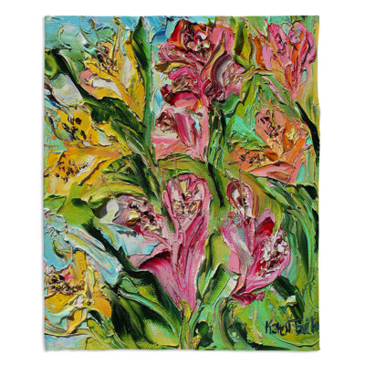 Couverture sherpa douce lilly fleurs