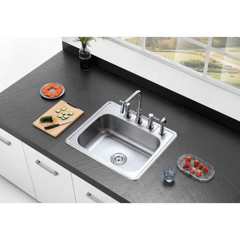 Brushed Stainless Steel Farmhouse Single Bowl Kitchen Sink
