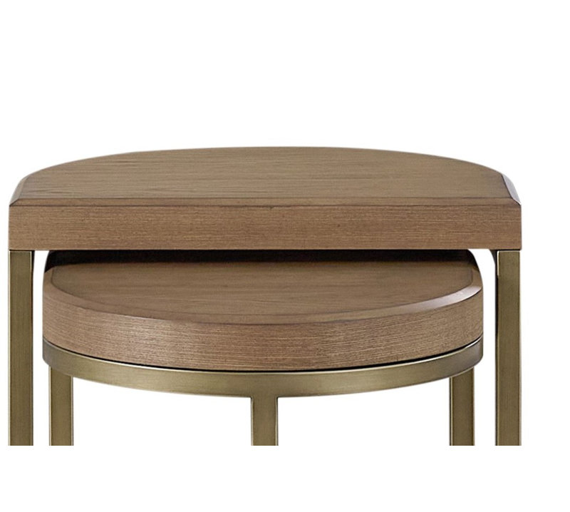 Table d'appoint, bois d'ingénierie, 2 pièces, latte