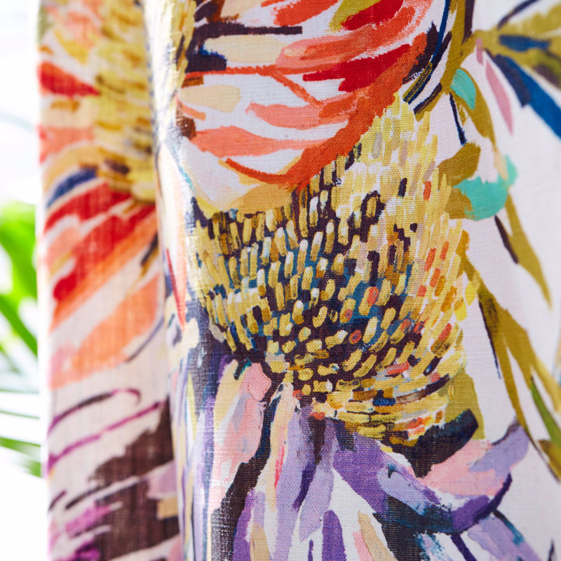 Floreale Fabric, Fuchsia/Heather/Lime