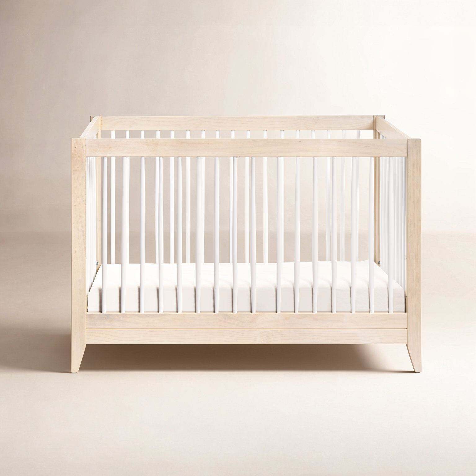 Sprout Pine 4-in-1 Convertible Crib, Washed Natural/White