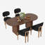 Ensemble de table de cuisine ovale à double piédestal-223772558-218982451-221402298
