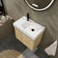 Meuble-lavabo 24 po avec lavabo en céramique, meuble-lavabo mural flottant, armoire de rangement en bois avec portes doubles pour la salle de bain-115688513