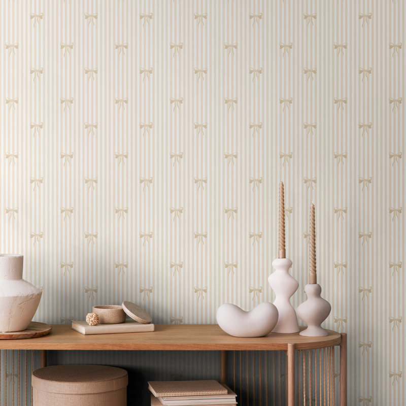 Bow Stripe - Natural & White