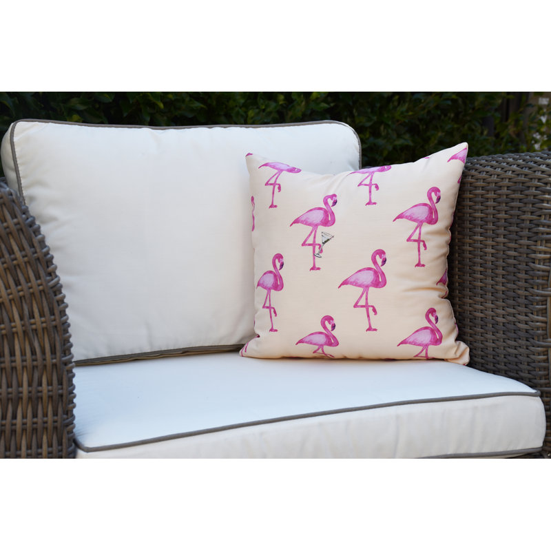 Palm Beach Outdoor Reversible Throw Pillow, Yellow, 20" x 20"