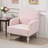Retro Modern Pink Accent Chair - Solid Wood Legs & Plush Fabric, 300lb Capacity, Easy Assembly-1261144261-1244153542-1249661471
