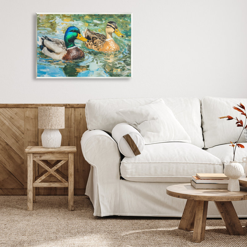 «Ducks Out For A Swim», plaque murale par Petal Prints Design, 13 x 19