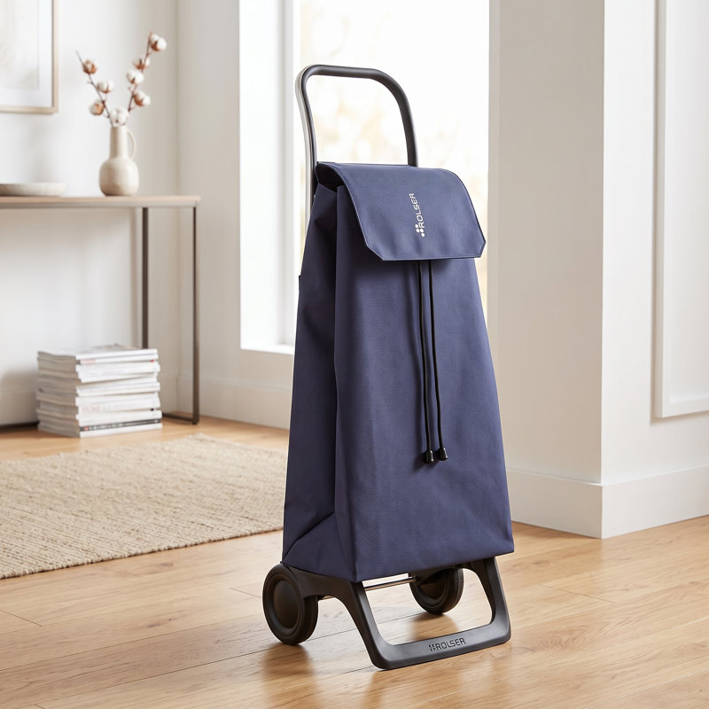 Chariot de magasinage à 2 roues Jet LN Joy, chariot léger en aluminium avec grand sac en denim lavable