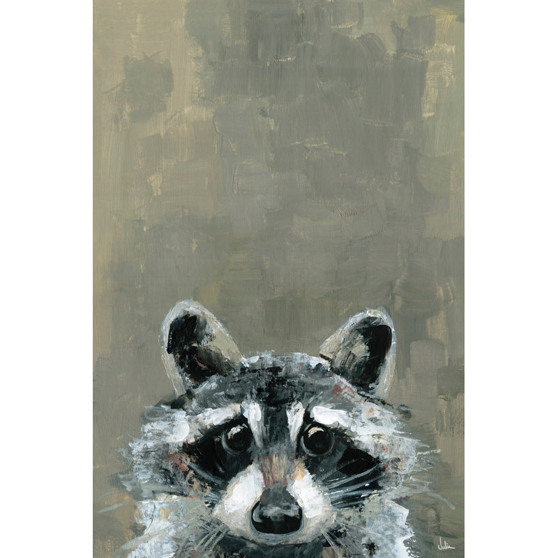 Look Raccoon by Julia Posokhova - Wrapped Canvas Painting, 30cm H x 20cm W x 3.81cm D