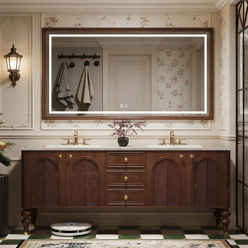 Meuble-lavabo sur pied de style rétro