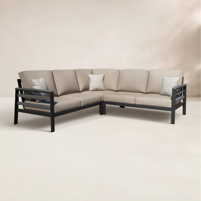 Townsend Outdoor 5 Person Sectional Seating Group With Sunbrella Cushions
