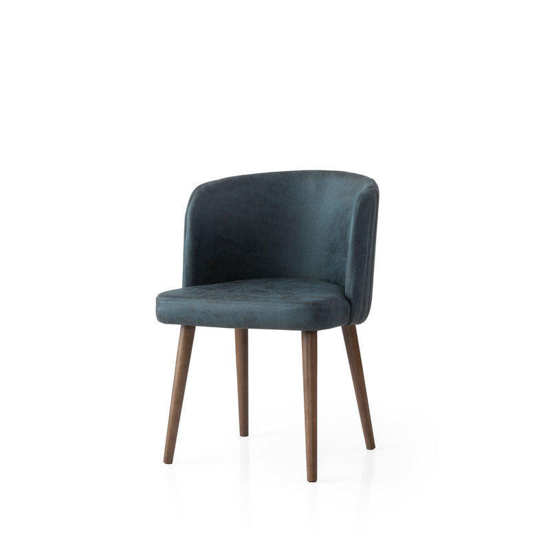 Ensemble de chaises modernes (4 pièces), bleu foncé | Structure 100% fer avec sièges en panneau de particules et pieds en hêtre, dimensions: 22,4 po x 31,9 po x 22,4 po | Conception élégante et durable, capacité de 385 lb, parfaite pour les espaces de salle à manger et de vie