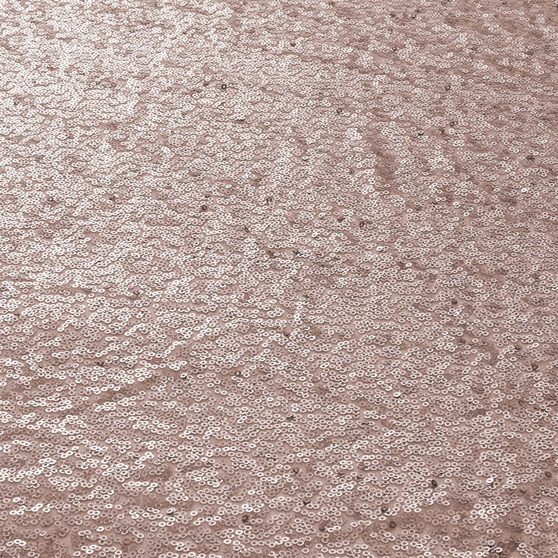  Solid Color Sequin Wedding Tablecloth, 102" x 60", Rose Gold