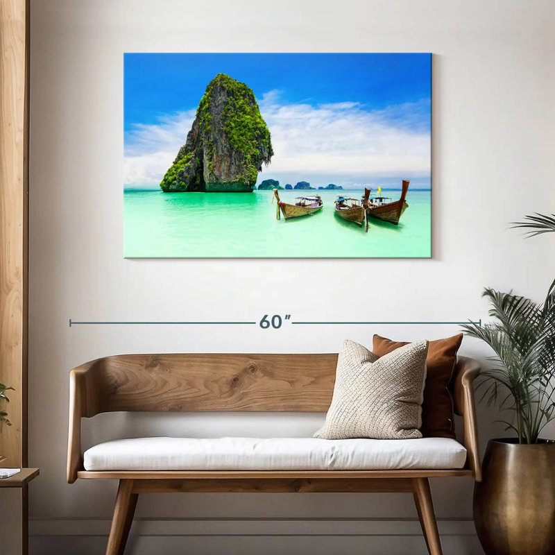 Bateaux Mehar à l'île de Krabi, H 30 po x l 45 po
