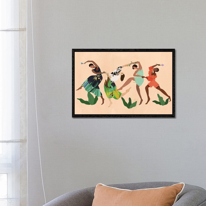 My Tribe by Arty Guava - Print on Canvas, 66.04 cm H x 45.72 cm W, Black Framed