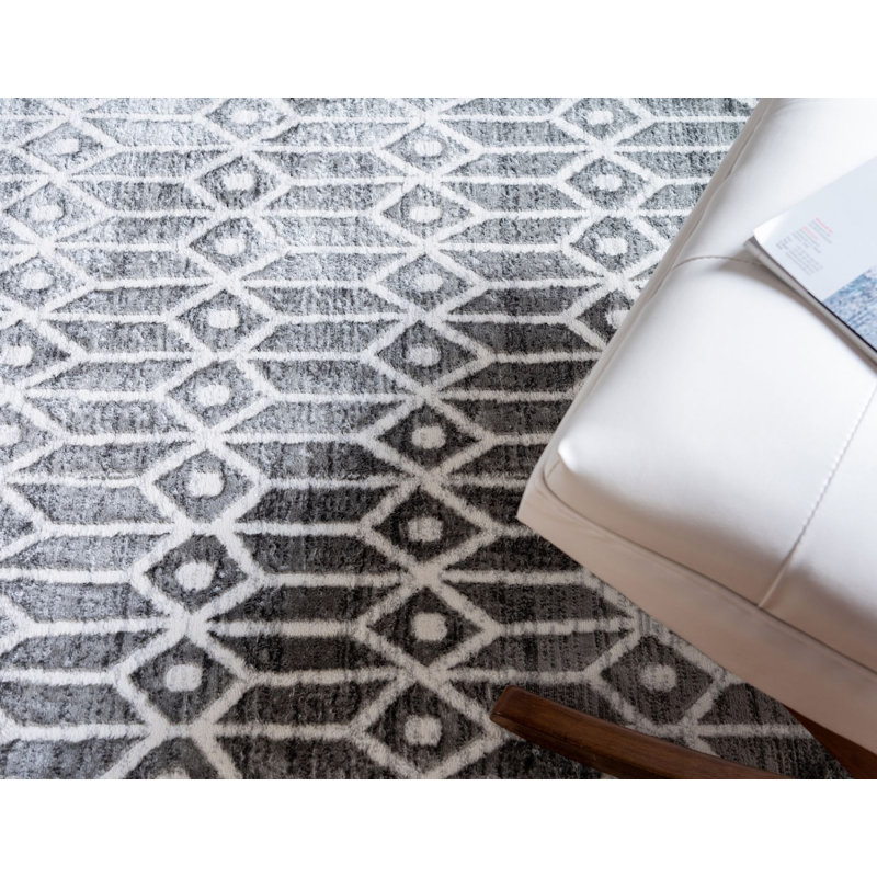 Tapis clidy contemporain couleur ardoise, Tapis de couloir : 3 pi x 10 pi