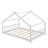 Full Size Platform House Bed for Kids Bedroom, Soft White Solid Wood Dual Function Bed Frame-2052242694