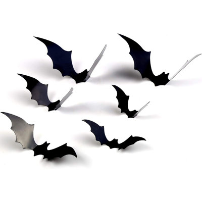 Bats Wall Decor,120 Pcs 3D Bat Halloween Decoration Stickers For Home Decor 4 Size Waterproof Black Spooky Bats For Room Décor