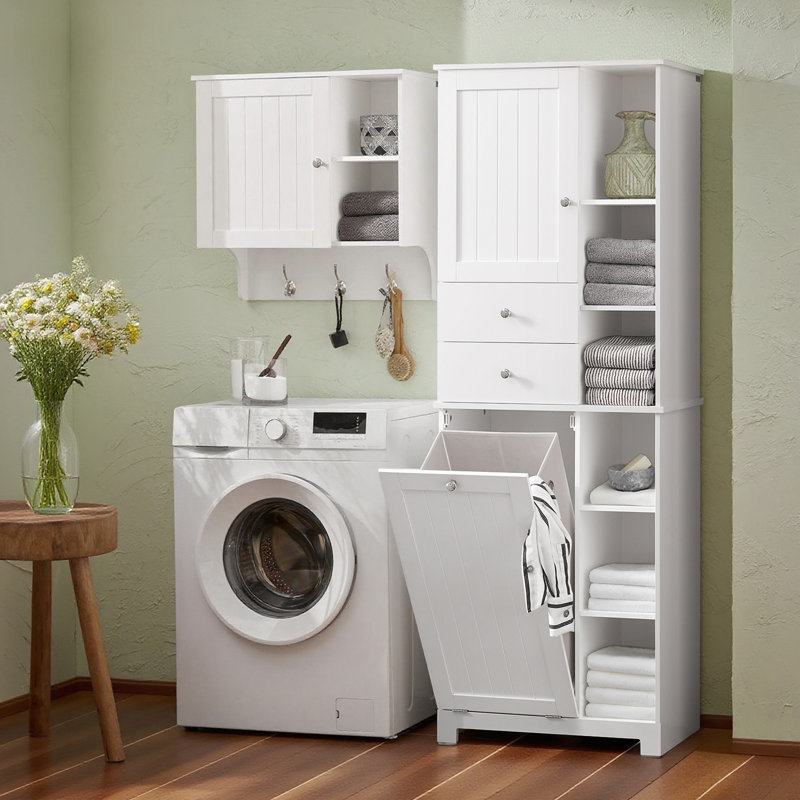 Floor Mounted Bathroom Cabinet, White