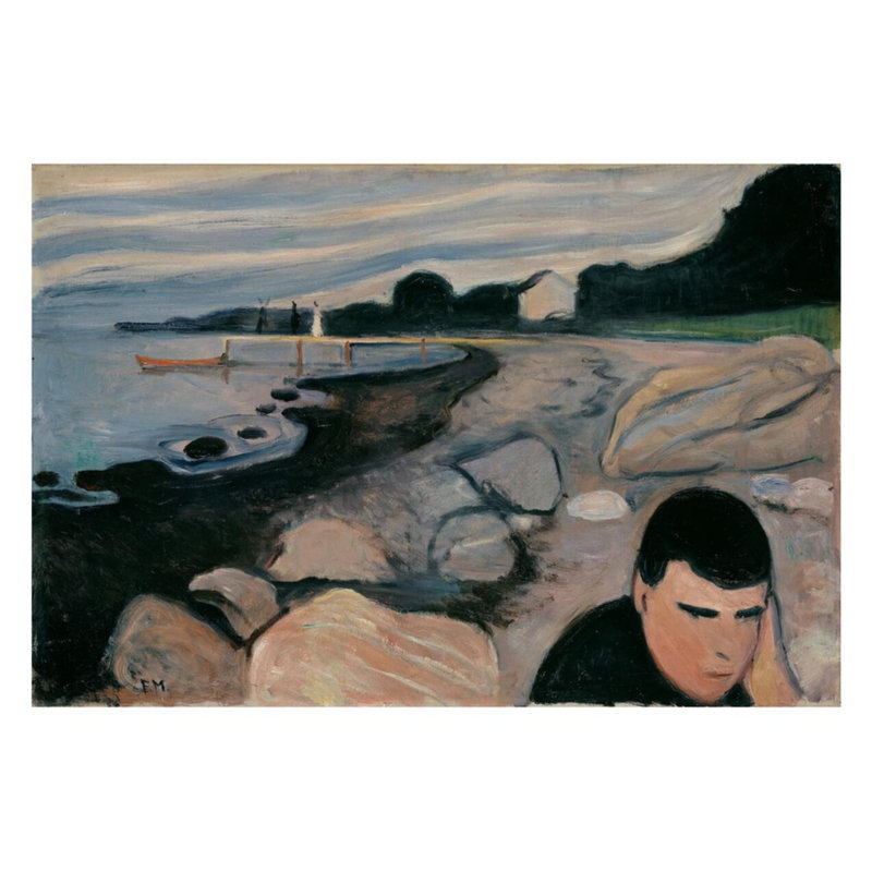 «Melancholy» par Edvard Munch - estampe numérique, H 22 po x l 28 po