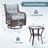 3 Pcs Patio Furniture Set Rocking Chairs Set Of 2 With Glass Top Side Table