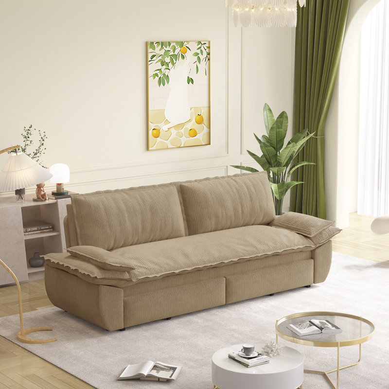 Premium Sleeper Sofa Design, Camel Velvet