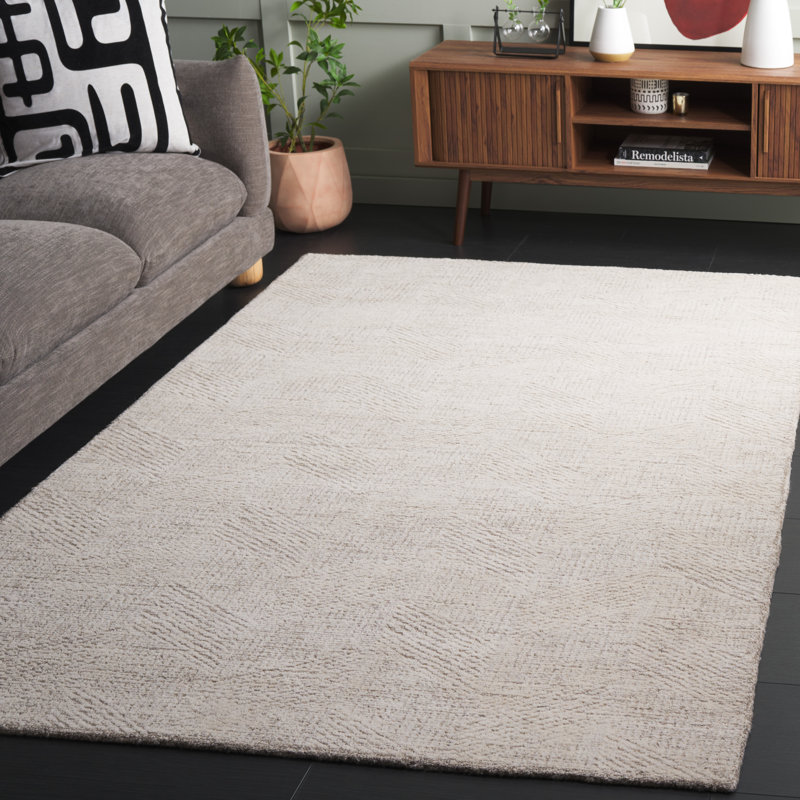 Abstract 459 Hand Tufted Wool Pile Geometric Rug, Rectangle 5' x 8'