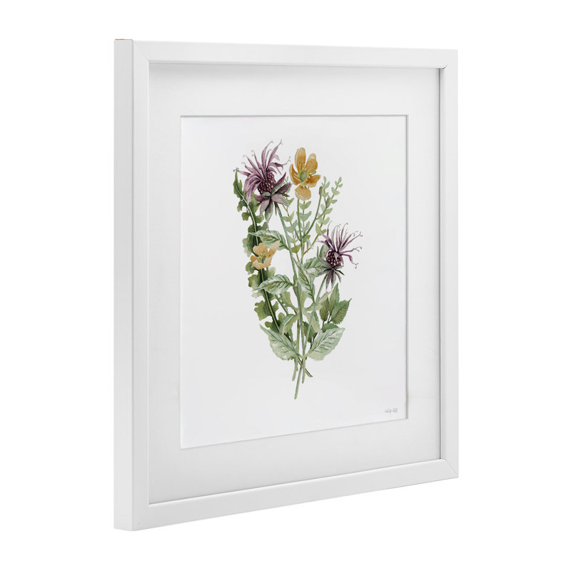 «Lush Botanical Mix», reproduction encadrée sous verre, conception de Cindy Jacobs, H 13 po x l 13 po, Cadre blanc côtier