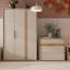 Modern chest of drawers with 3 large drawers, engineered wood, versatile use, oak decor accents, beige, 96.3 cm W x 84.1 cm H x 50.2 cm D